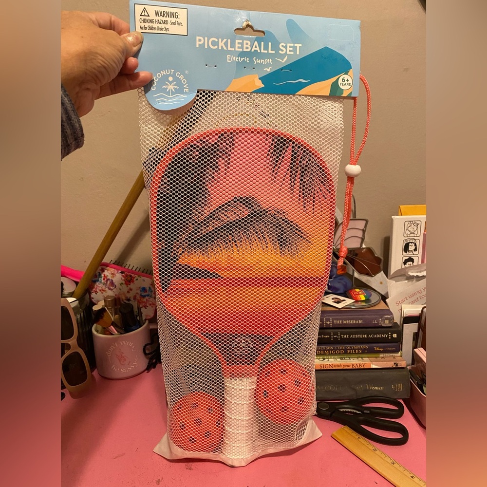 NIP, Coconut Grove Pickleball Set Electric Sunset Print